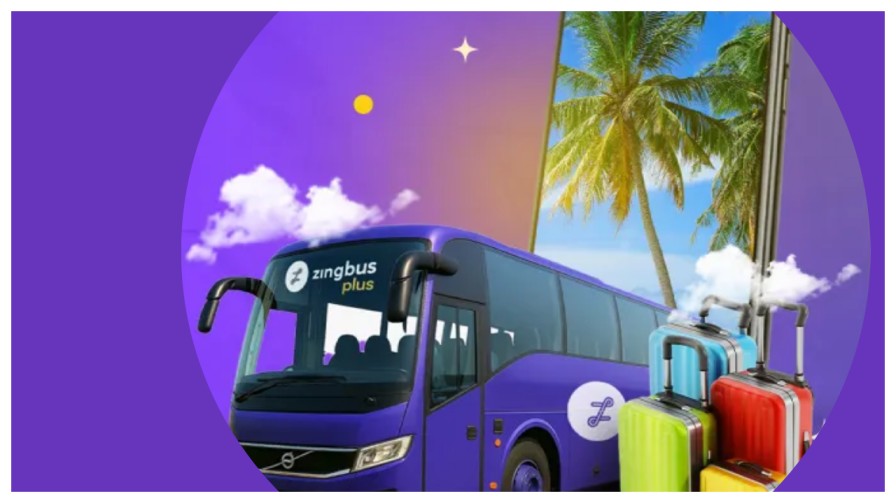 First time traveller using a phone to learn how to book a bus online in India through a booking app at home