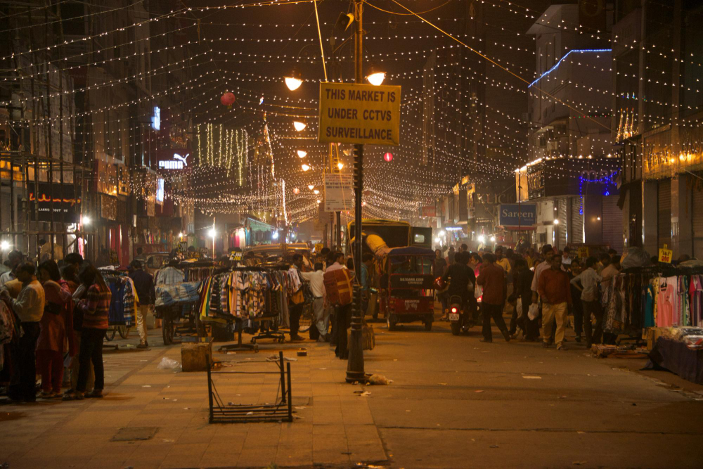 Lajpat Nagar Central Market Delhi — colourful ethnic wear shops and shopping lanes in South Delhi