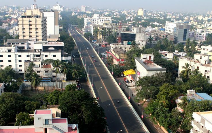 Crowded shopping street in T Nagar Chennai with saree and jewellery stores lining Ranganathan Street
