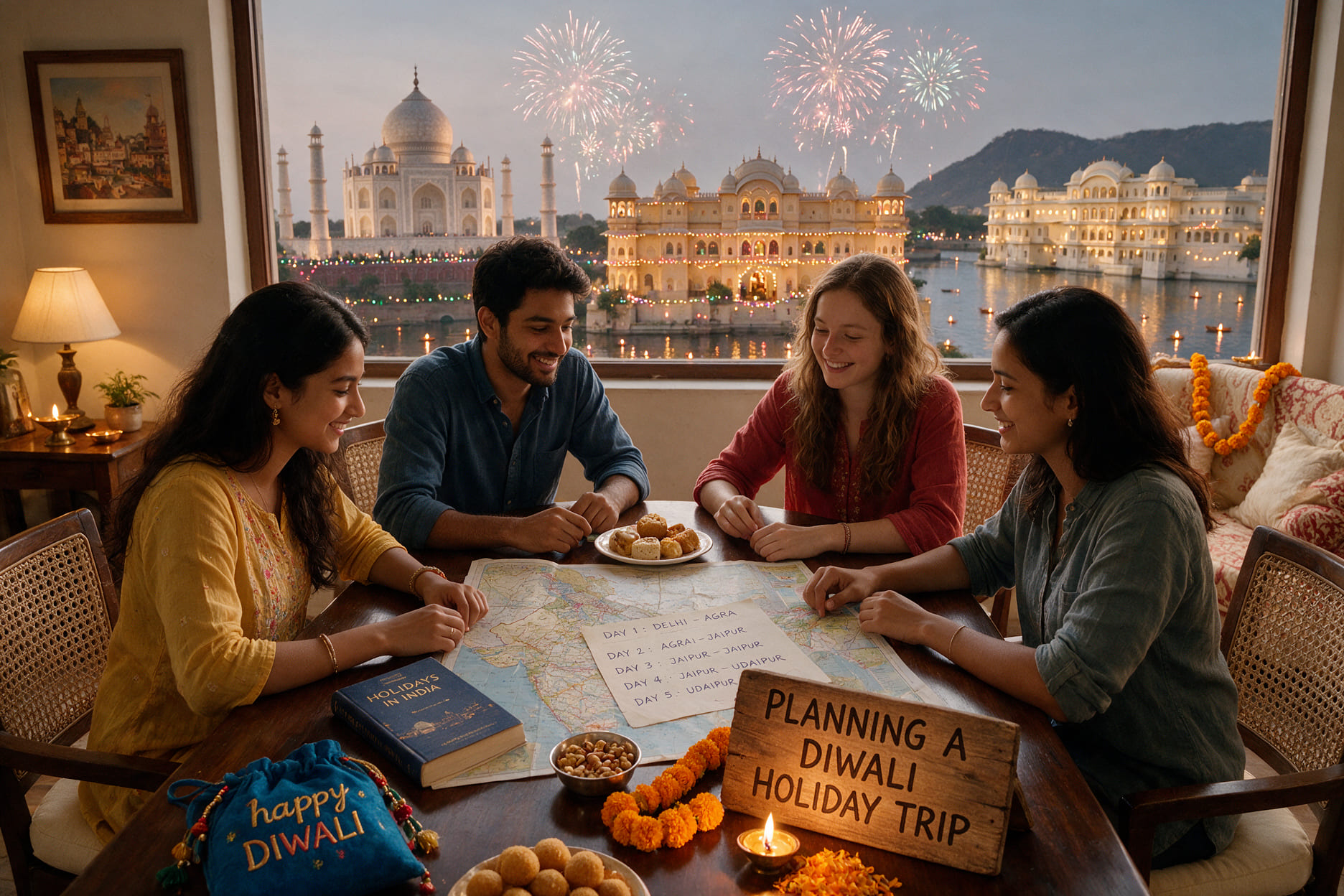 Travellers planning a Diwali holiday trip across India
